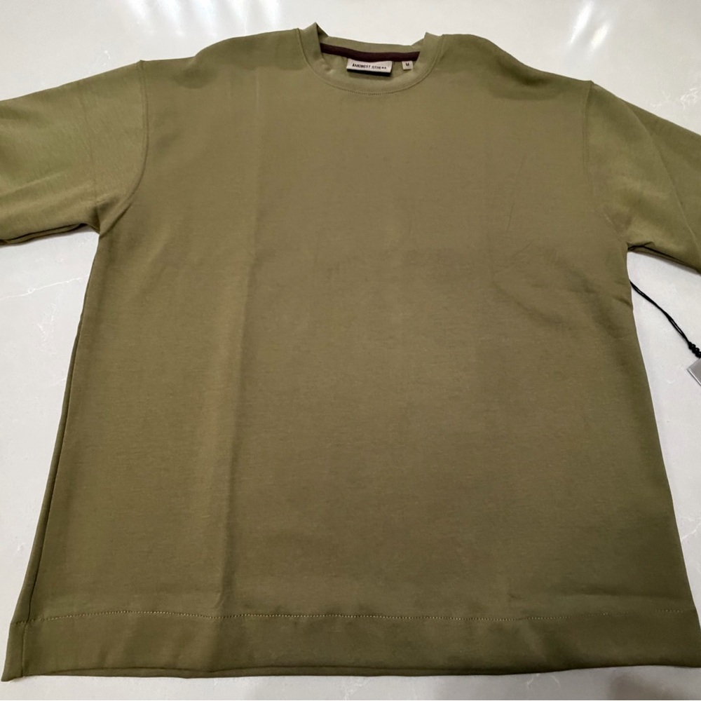 NWT ($50) Drop Shoulder Boxy Fit Crew Neck Short Sleeve Tee - Olive Gree, M